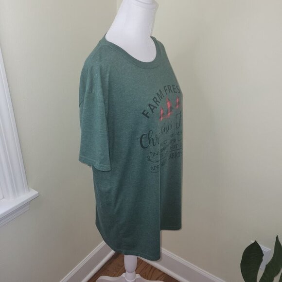 Merry Christmas 2 Short Sleeve T-Shirt Gray & Green Xmas Women's Size XL - Picture 14 of 16